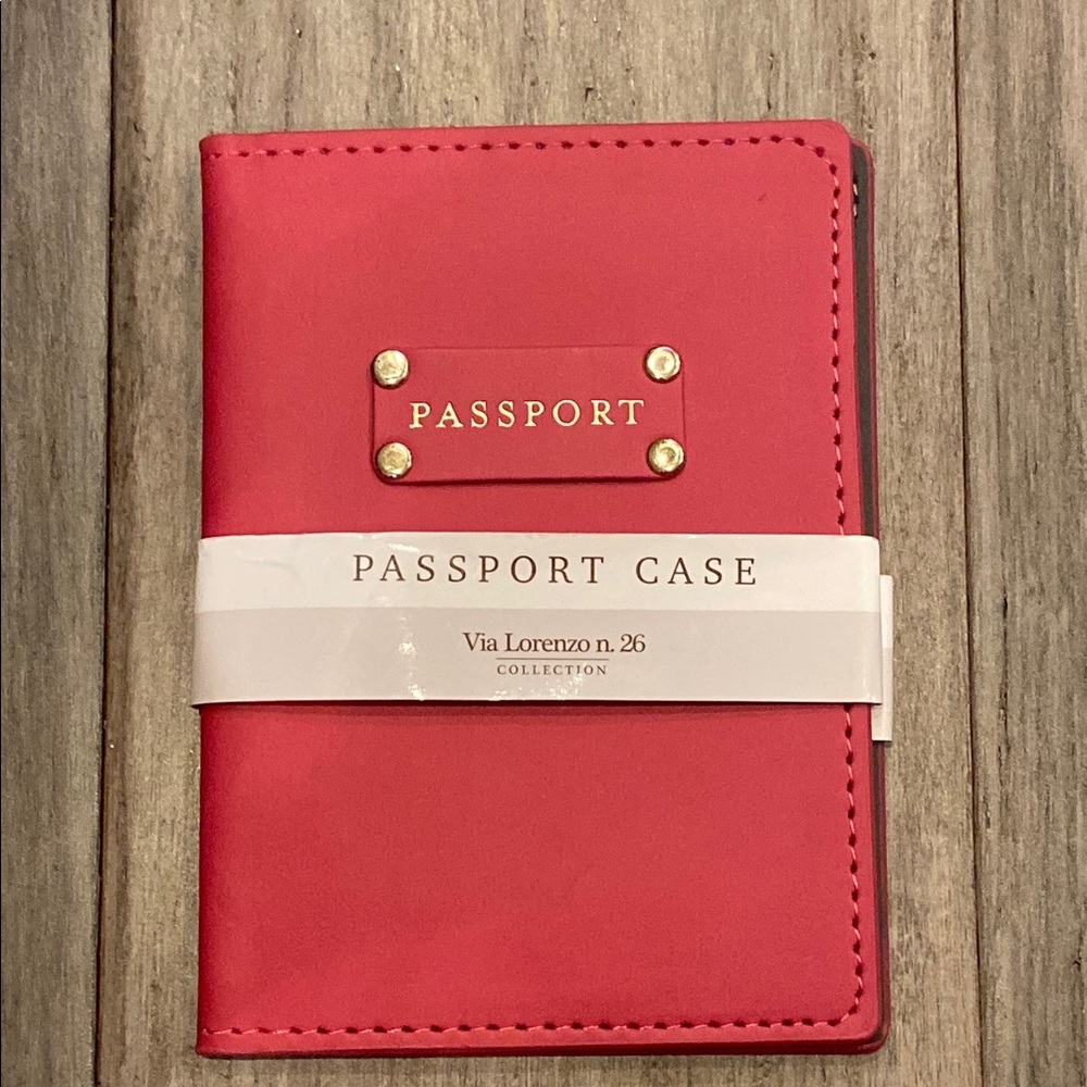 NWT Eccolo passport case in pink-Via Lorenzo n. 26 collection